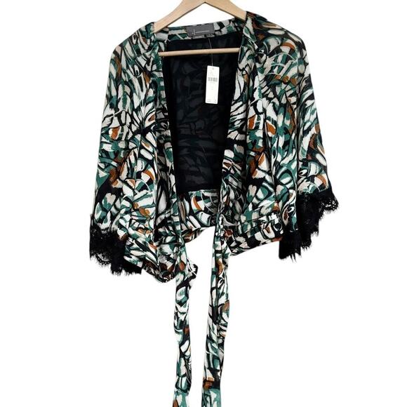 NWT Anthropologie Flutter-Sleeve Wrap Top Size Small Back-Tie Lace V-Neck - Picture 5 of 10